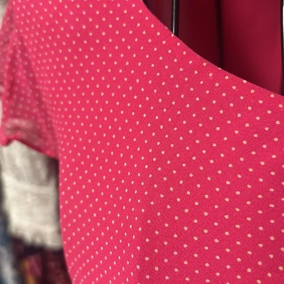 Ann Taylor Vibrant Pink Midi Dress 100% silk - Picture 3 of 5